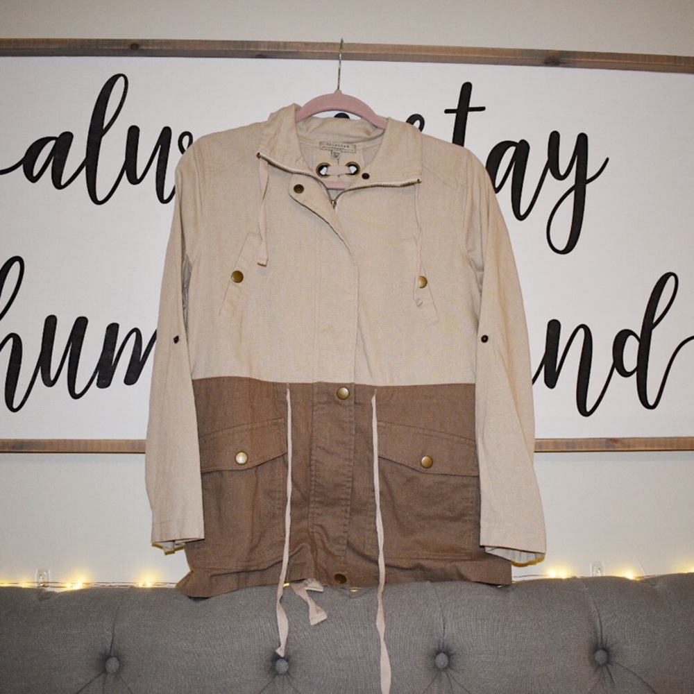 Linen Color block Jacket